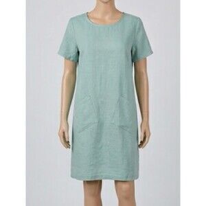 Match Point 100% Linen Lagenlook Oversized Dress XL Mint